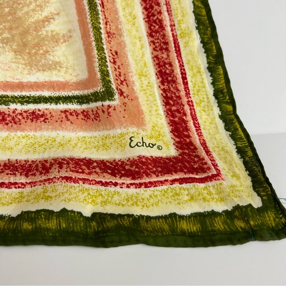 Echo 100% Silk Colorful Colorblock Lightweight Square Scarf - Picture 3 of 6